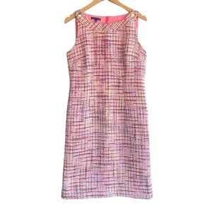 TALBOTS RSVP Ribbon Tweed Sheath Dress Size 8 Colorful Fitted